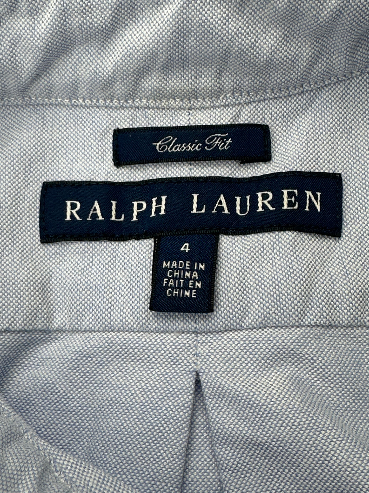 Ralph Lauren Women’s Size 4 Classic Fit Blue Oxford Contrast Collar Shirt