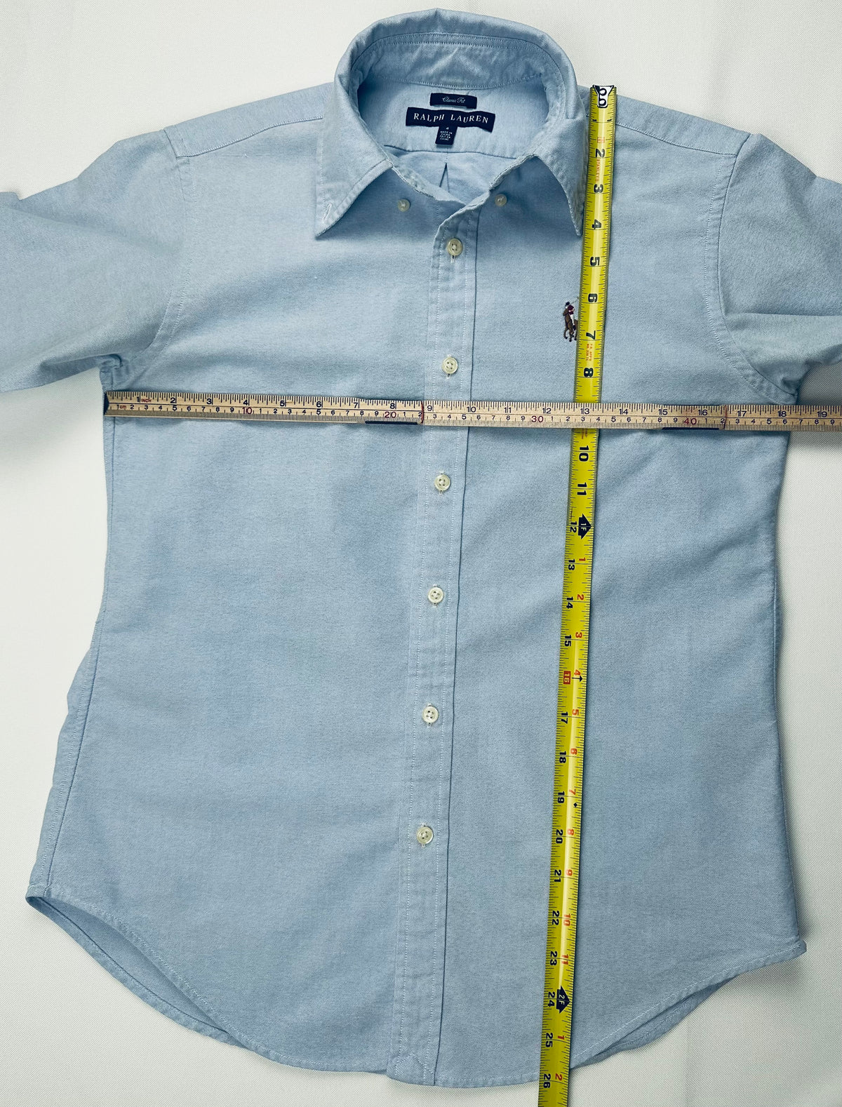 Ralph Lauren Women’s Size 4 Classic Fit Blue Oxford Contrast Collar Shirt