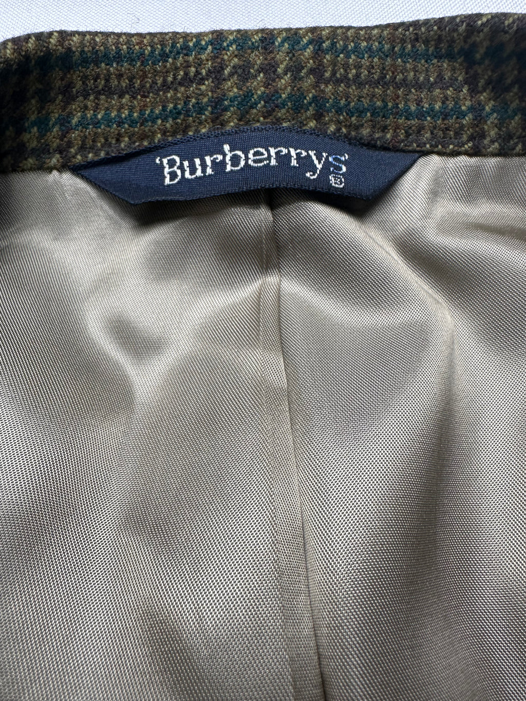 Vintage Burberry’s Men’s Pure Wool Plaid Blazer Jacket Made With Italian Fabric