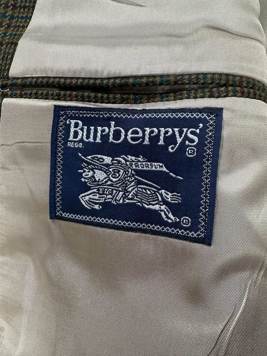 Vintage Burberry’s Men’s Pure Wool Plaid Blazer Jacket Made With Italian Fabric