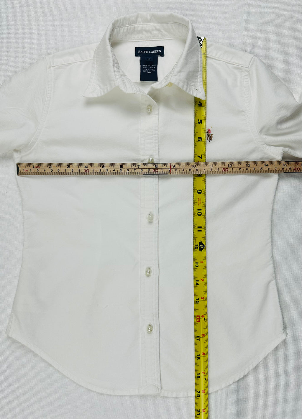 Polo Ralph Lauren Girls’ Medium White Long Sleeve Oxford Button Down Shirt Pony