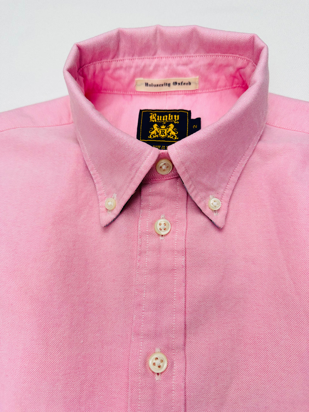 Ralph Lauren Rugby Women’s Size 2 Pink University Oxford Contrast Collar Shirt