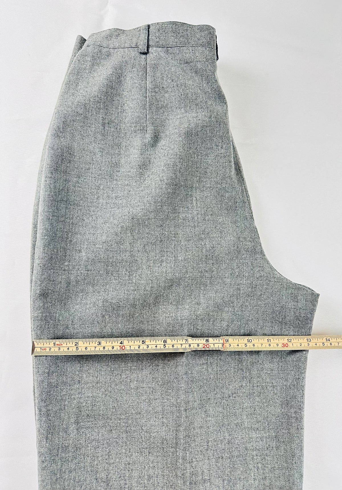 Vintage Lauren Ralph Lauren Gray Worsted Wool Pleated Trousers USA Size 14