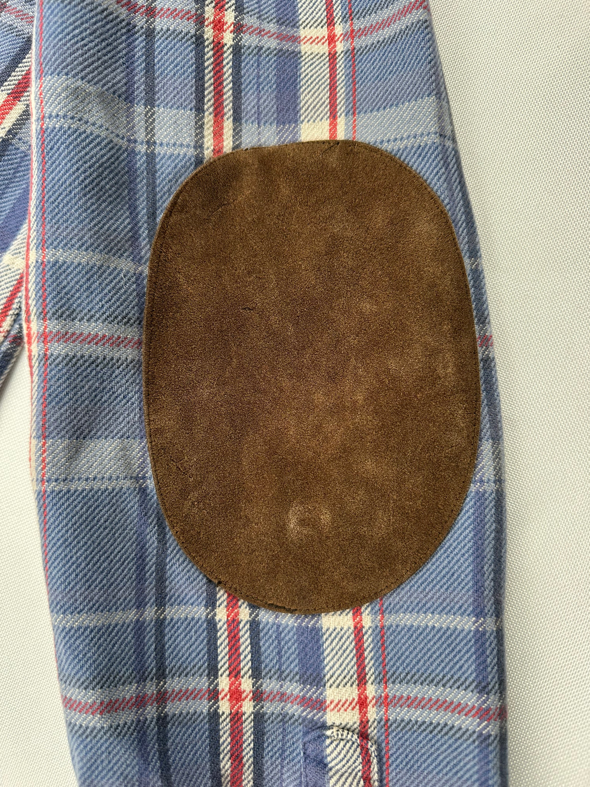 Vintage 2004 Ralph Lauren Rugby Plaid Flannel Shirt Suede Elbow Patch Womens 6