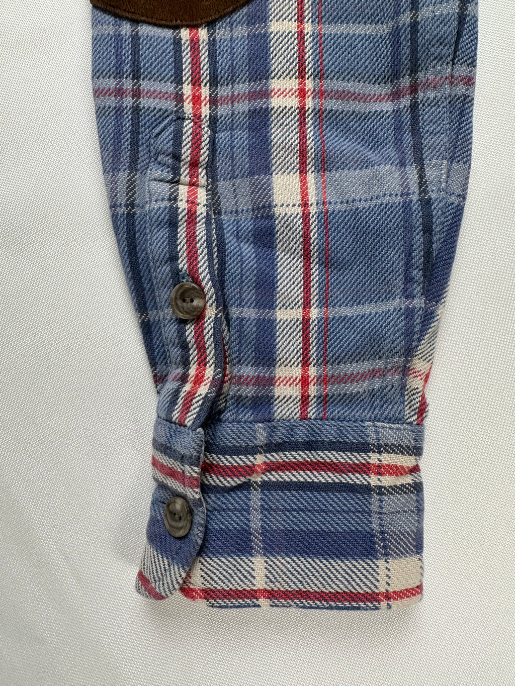 Vintage 2004 Ralph Lauren Rugby Plaid Flannel Shirt Suede Elbow Patch Womens 6