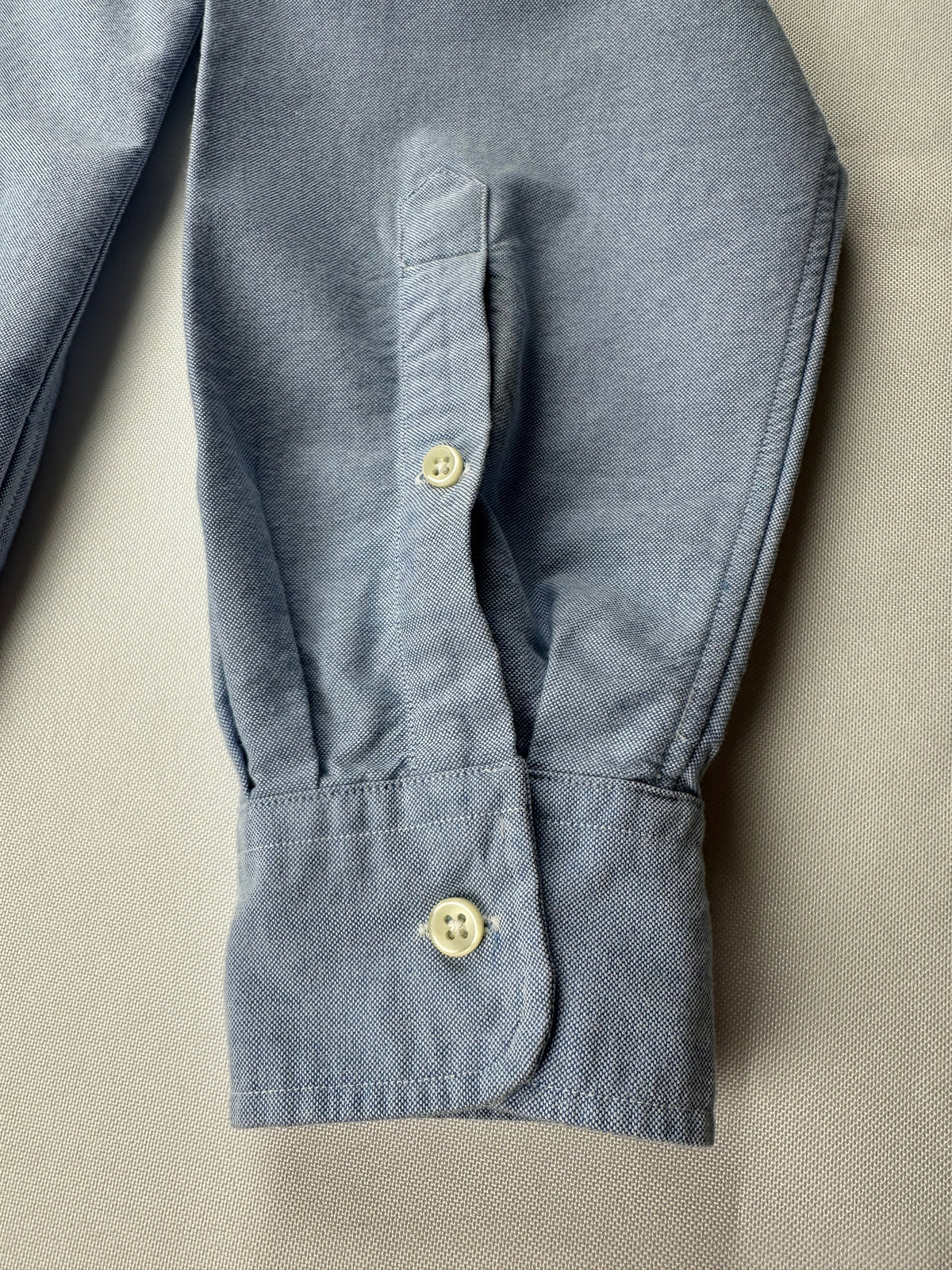 Ralph Lauren Women’s Blue Oxford Shirt Boyfriend Fit PRL Monogram Size L