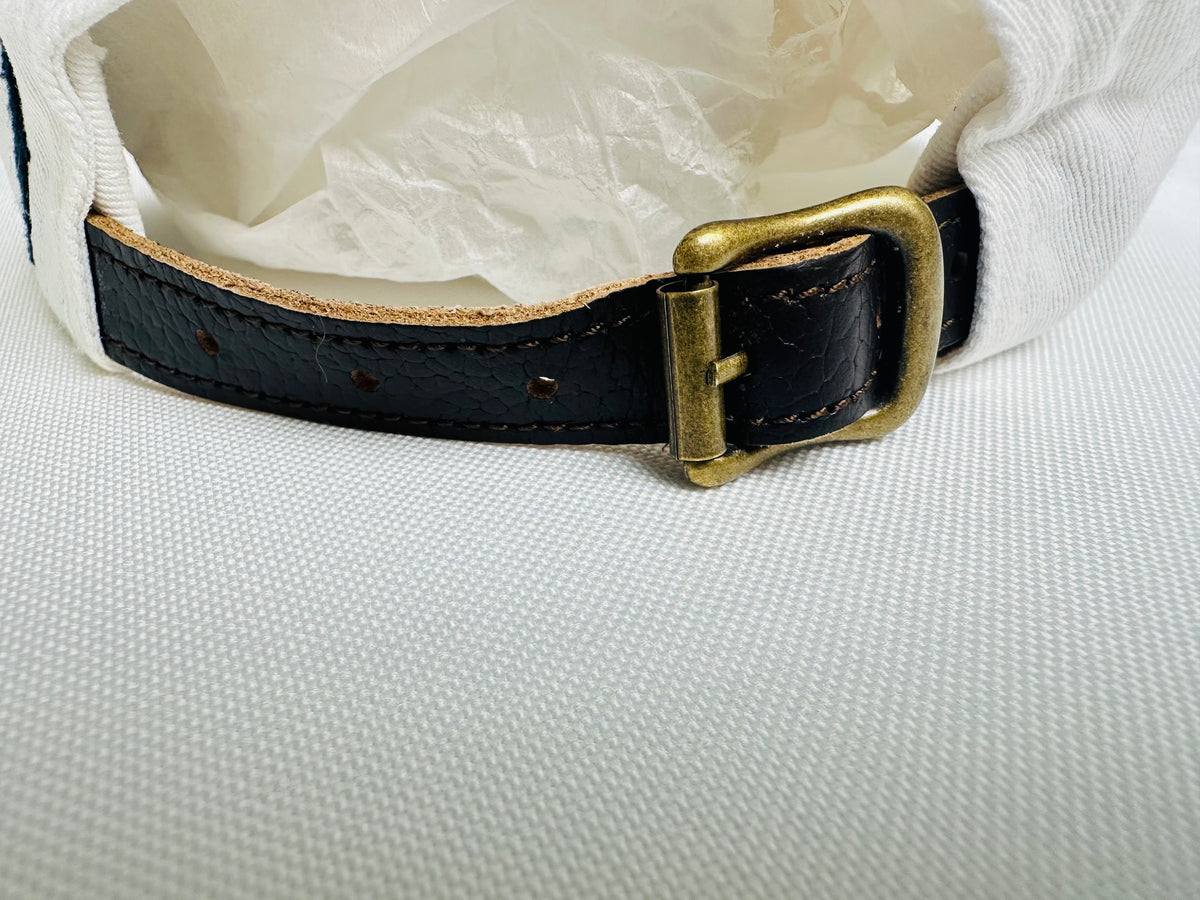 Polo Ralph Lauren White Red Script Logo Baseball Cap Leather Strap One Size