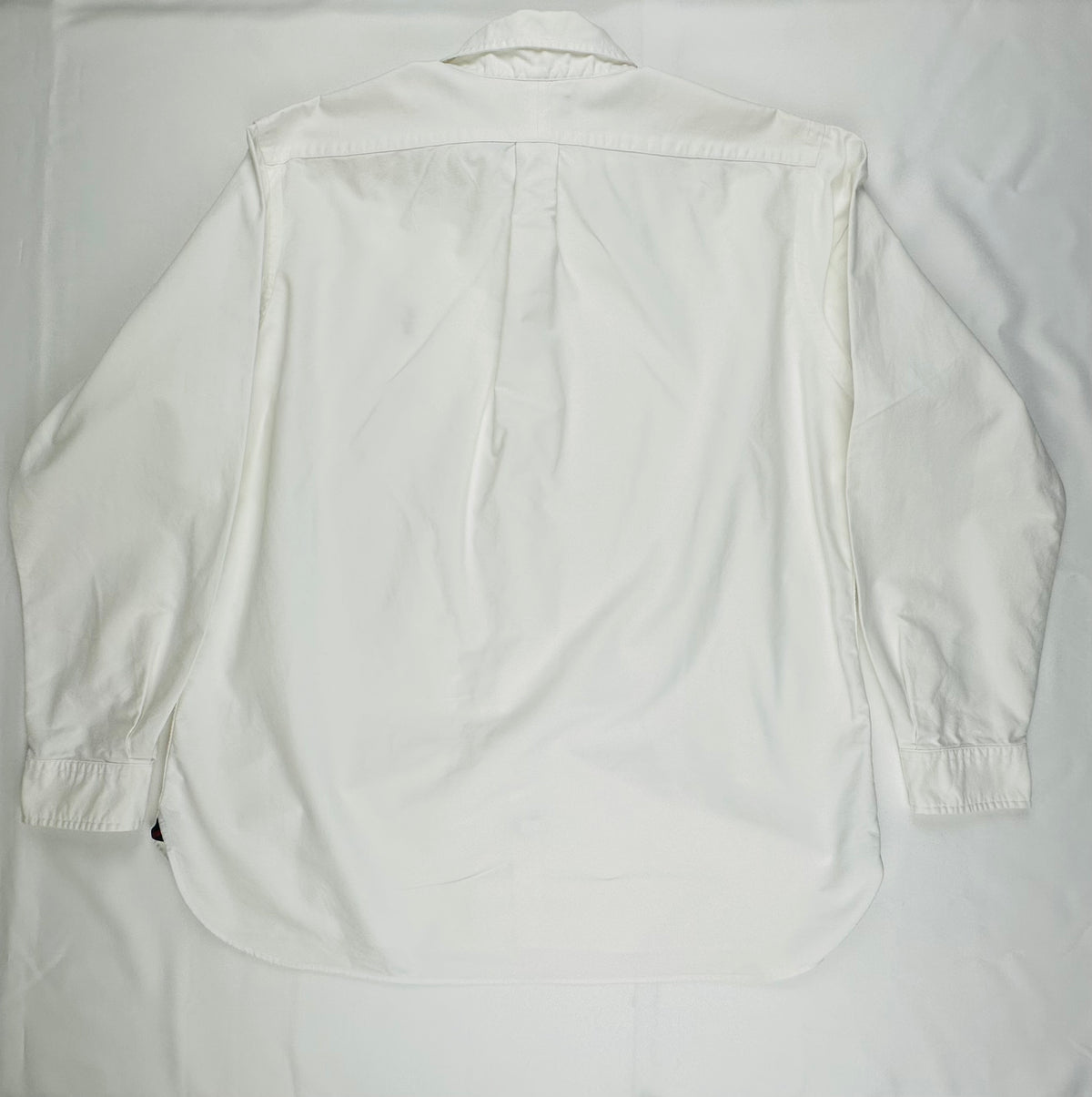Vintage Ralph Lauren Men’s XL White Oxford Shirt Classic Fit Grosgrain Trim Multicolor Pony