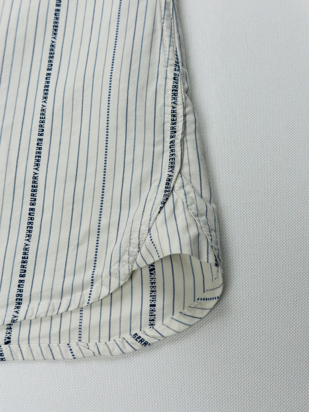 Vintage Burberry London Men’s XL Logo Monogram Stripe Cotton Shirt Made in UK Y2K