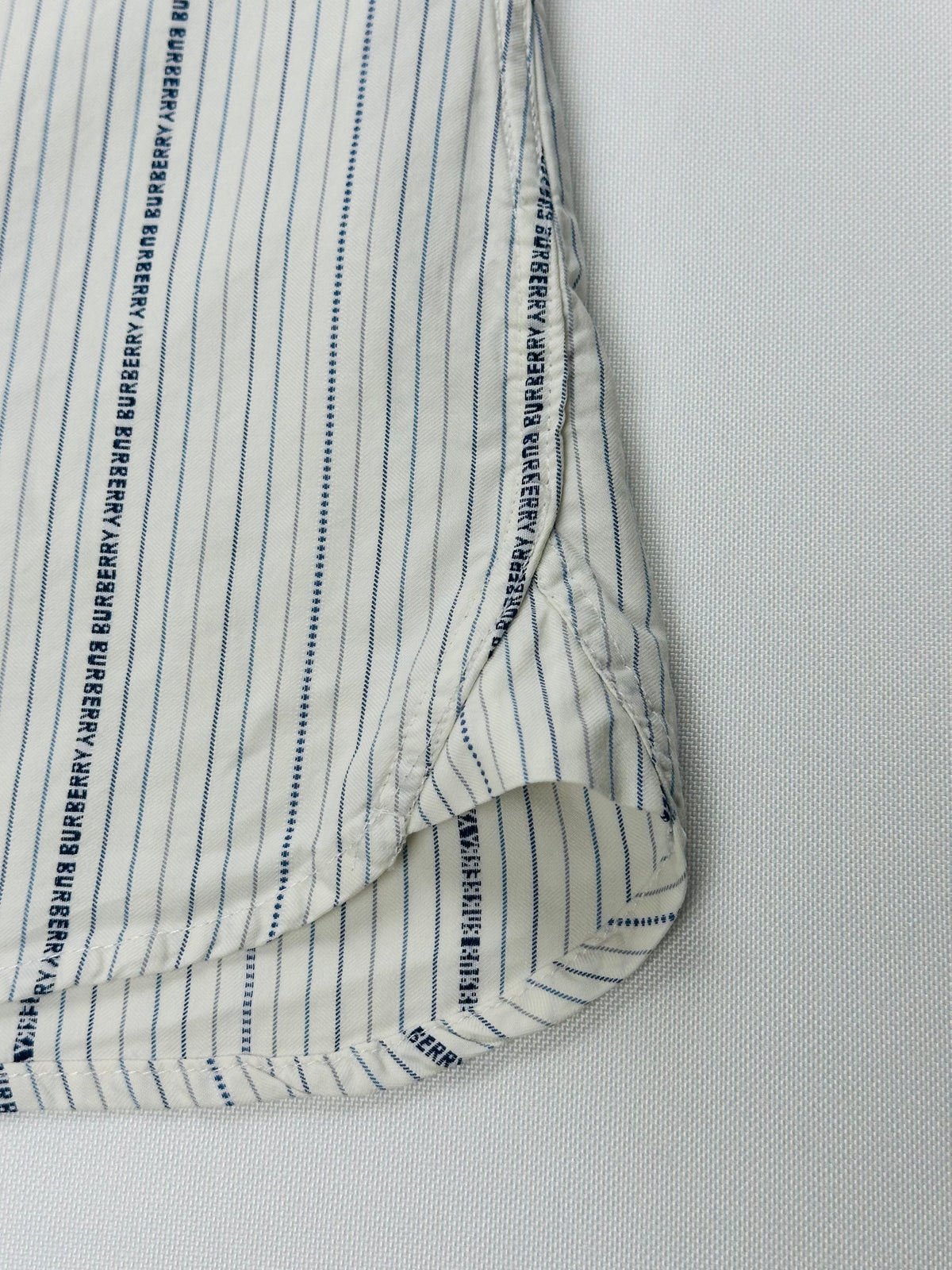 Vintage Burberry London Men’s XL Logo Monogram Stripe Cotton Shirt Made in UK Y2K