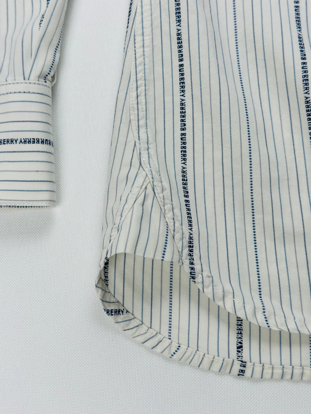 Vintage Burberry London Men’s XL Logo Monogram Stripe Cotton Shirt Made in UK Y2K