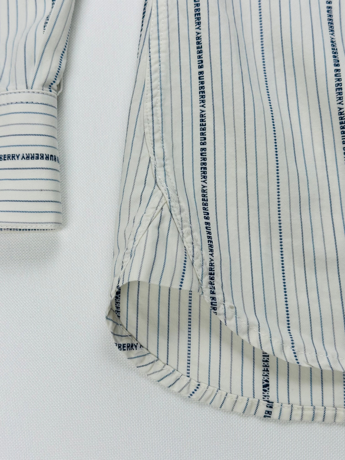 Vintage Burberry London Men’s XL Logo Monogram Stripe Cotton Shirt Made in UK Y2K