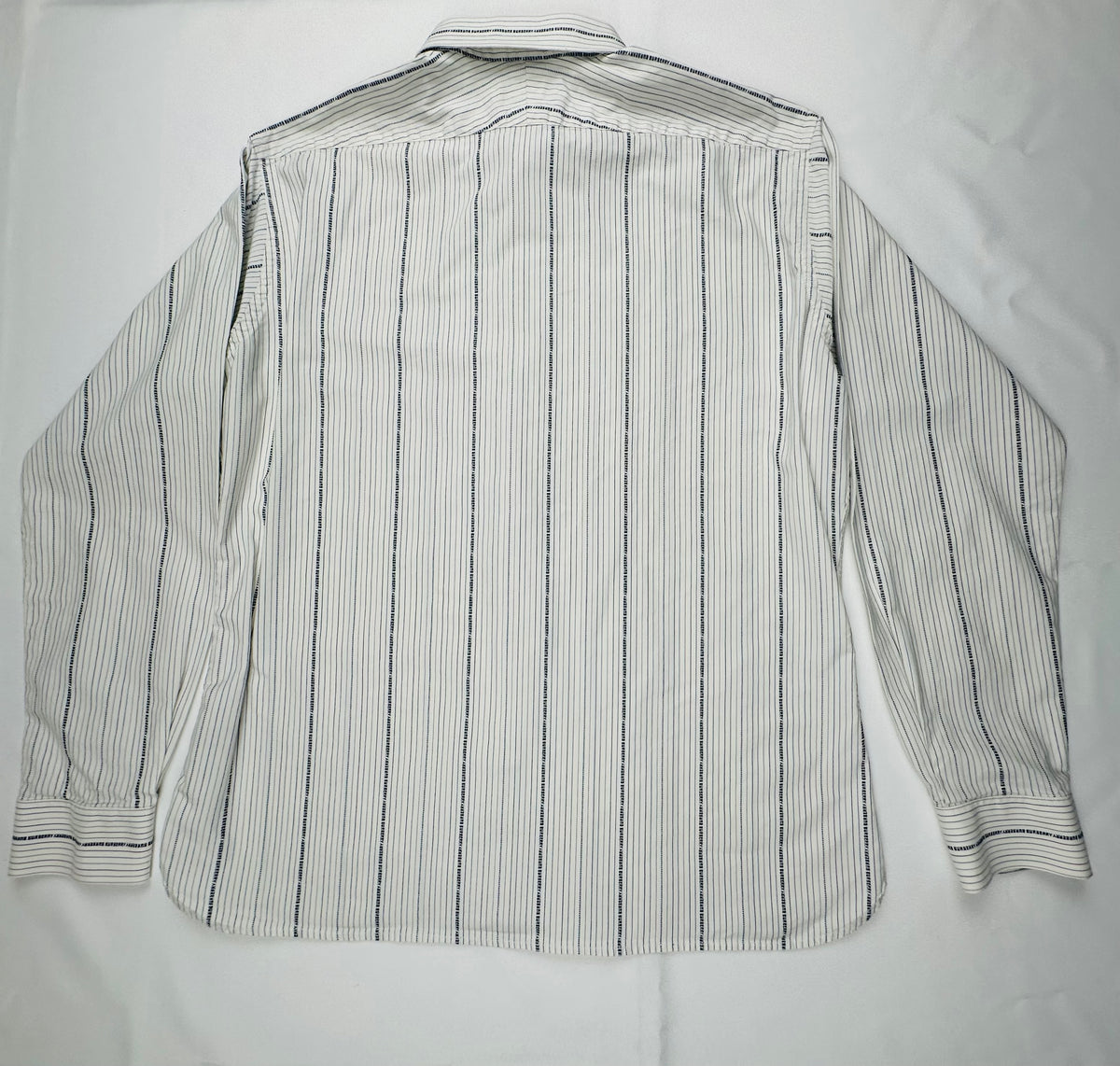 Vintage Burberry London Men’s XL Logo Monogram Stripe Cotton Shirt Made in UK Y2K