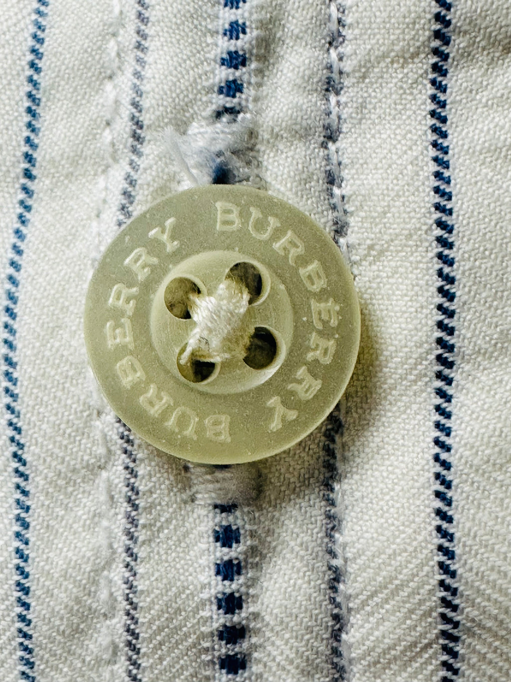 Vintage Burberry London Men’s XL Logo Monogram Stripe Cotton Shirt Made in UK Y2K