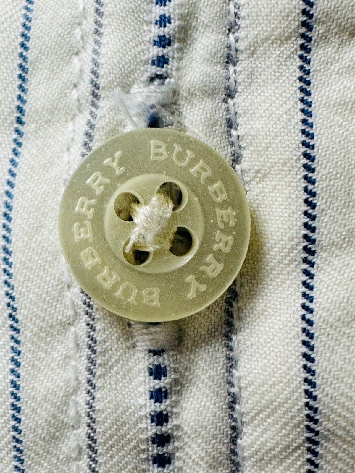 Vintage Burberry London Men’s XL Logo Monogram Stripe Cotton Shirt Made in UK Y2K