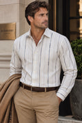 Vintage Burberry London Men’s XL Logo Monogram Stripe Cotton Shirt Made in UK Y2K