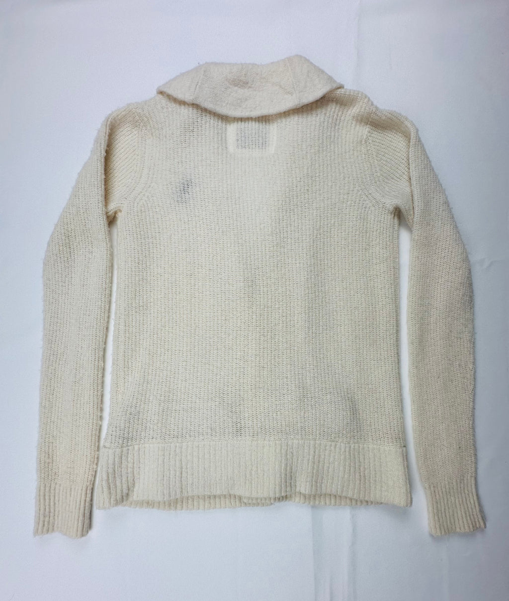 Abercrombie & Fitch Women’s L Cream Wool Blend Shawl Collar Cardigan Moose