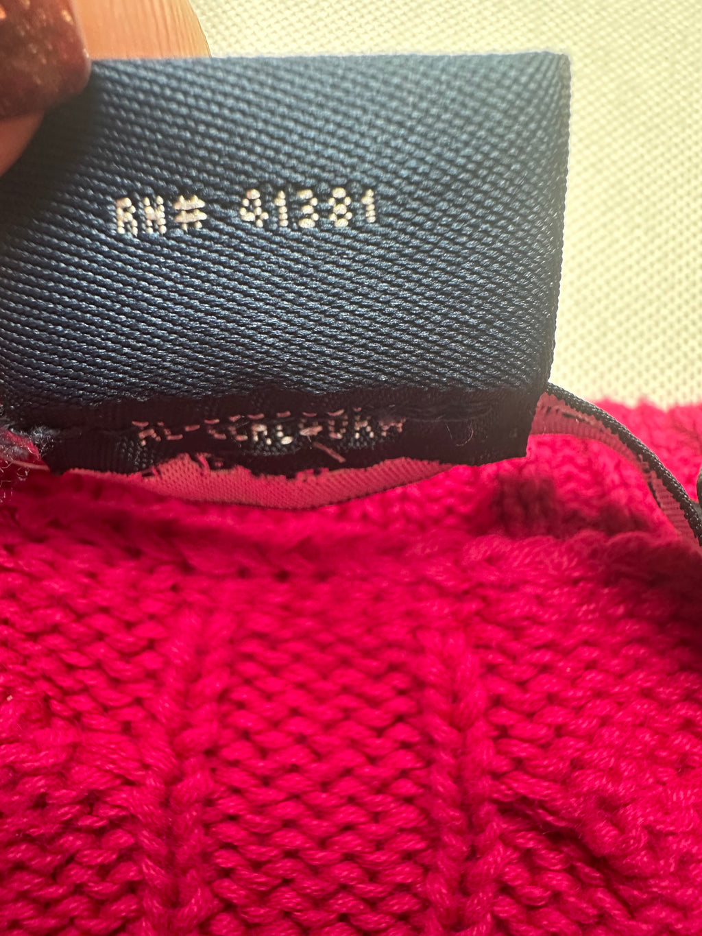 Ralph Lauren Sport Women’s L Hot Pink Cable Knit V-Neck Cotton Sweater Pony Logo