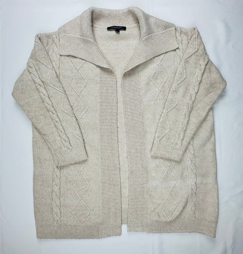 Marc New York Andrew Marc Women’s XL Cream Cable Knit Shawl Cardigan