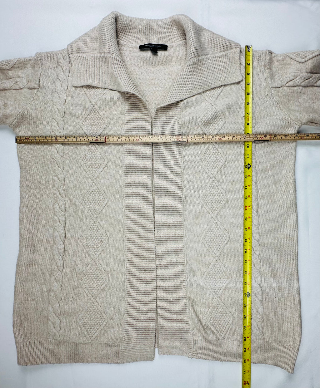 Marc New York Andrew Marc Women’s XL Cream Cable Knit Shawl Cardigan