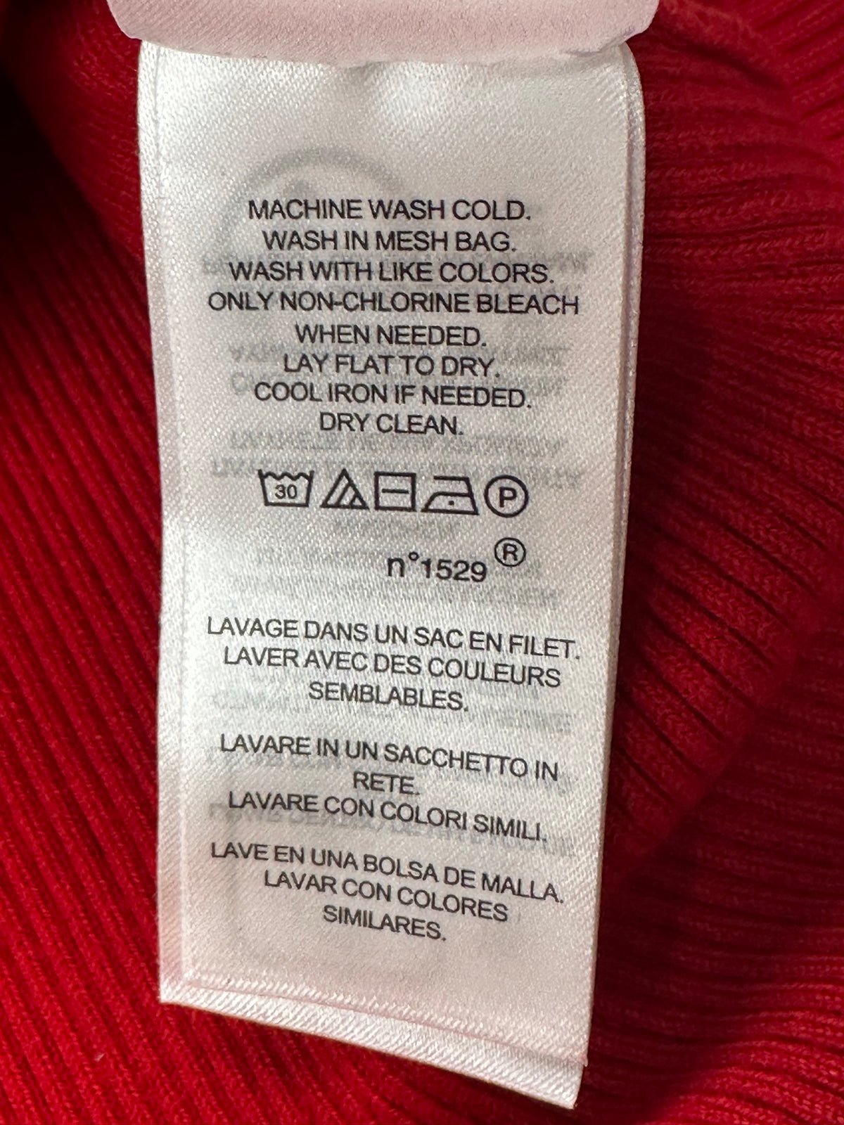 Lauren Ralph Lauren Women’s M Red Ribbed Puff Sleeve Sweater Gold Crest Buttons