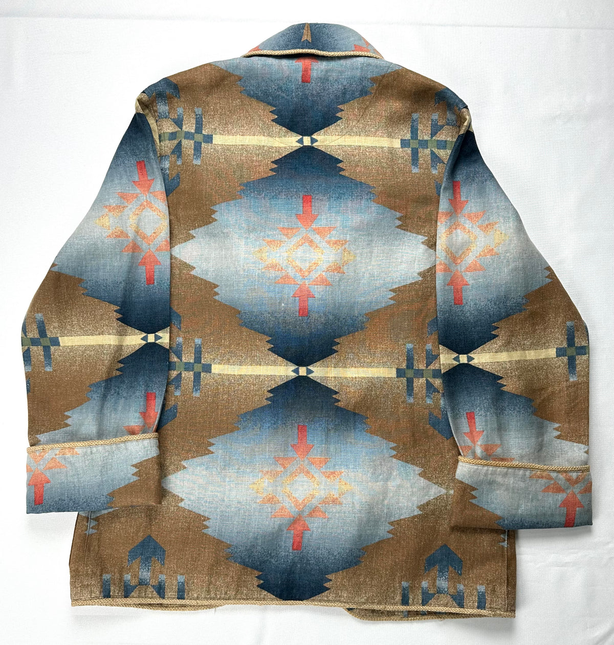 Vintage Jones New York Sport Southwestern Aztec Linen Blazer S Western Prairie Boho