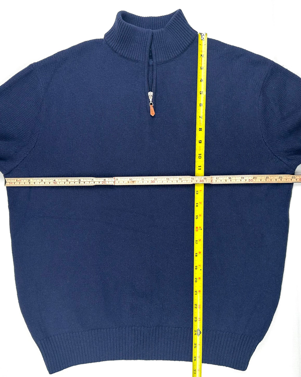 Vintage Polo Golf Ralph Lauren Men’s L Navy 100% Wool Quarter Zip Italian Yarn