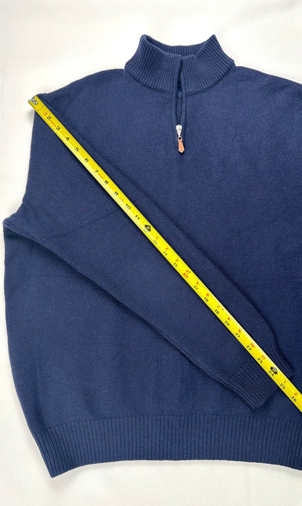 Vintage Polo Golf Ralph Lauren Men’s L Navy 100% Wool Quarter Zip Italian Yarn