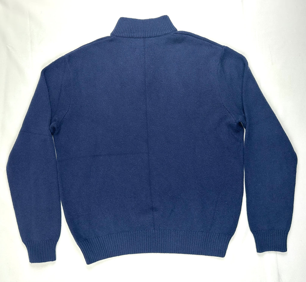Vintage Polo Golf Ralph Lauren Men’s L Navy 100% Wool Quarter Zip Italian Yarn