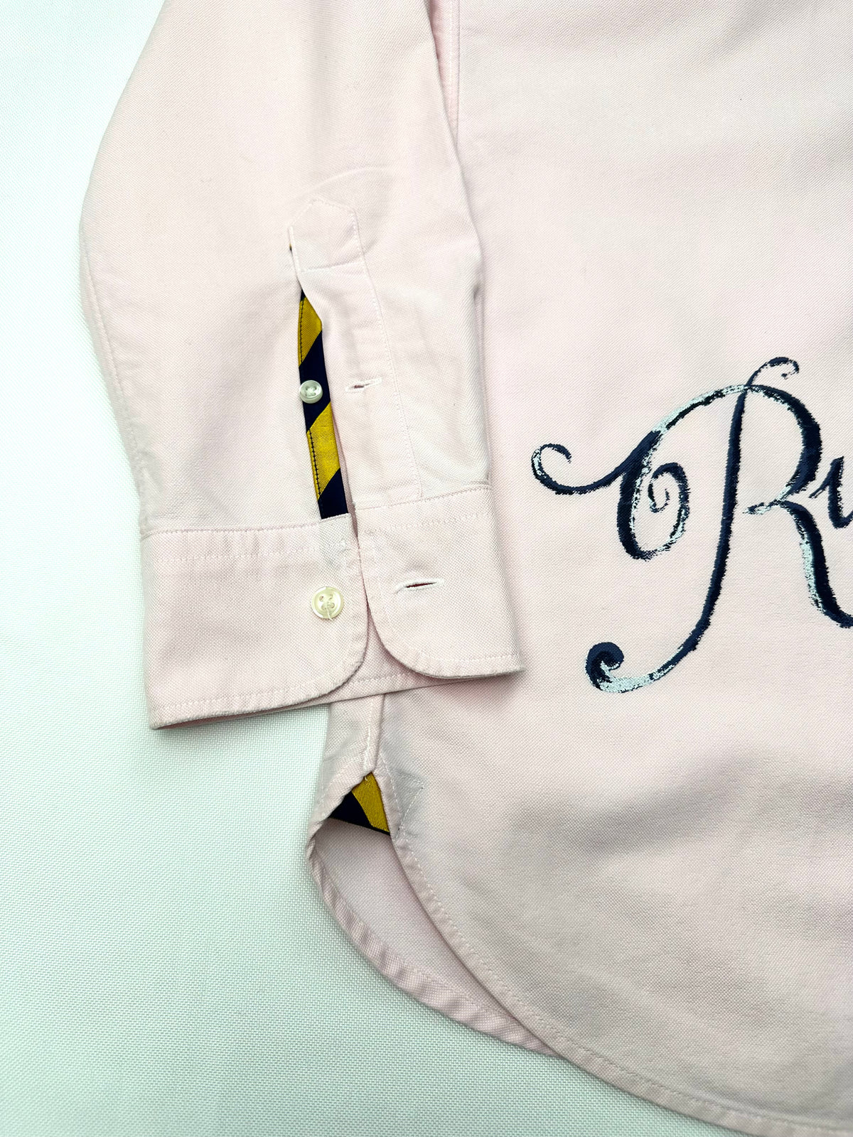 Ralph Lauren Rugby Women’s Size 12 Pink Invincible Crest Embroidered Shirt Rare