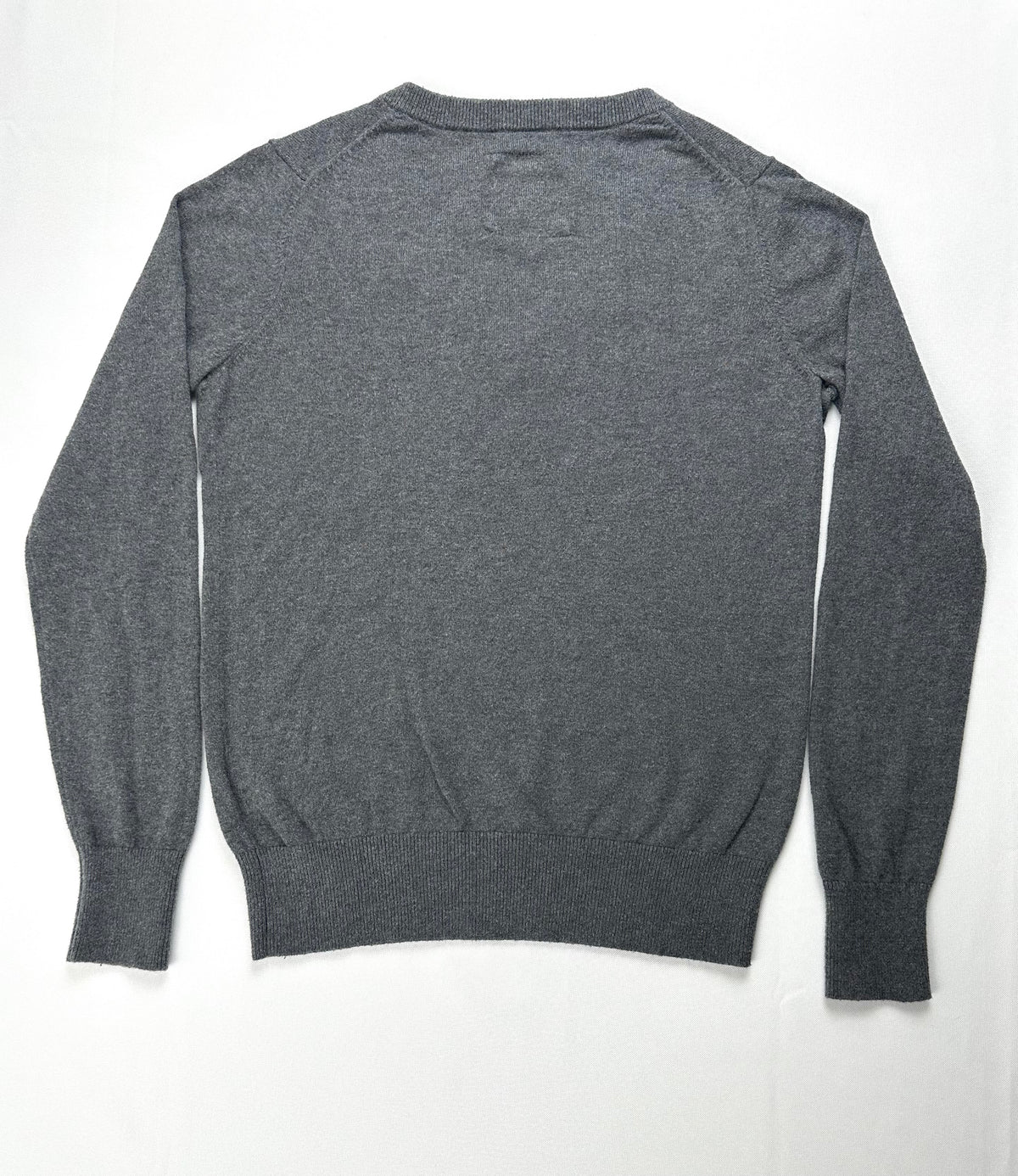 Vintage Abercrombie & Fitch Women M Gray V-Neck Moose Logo Sweater Cashmere Wool