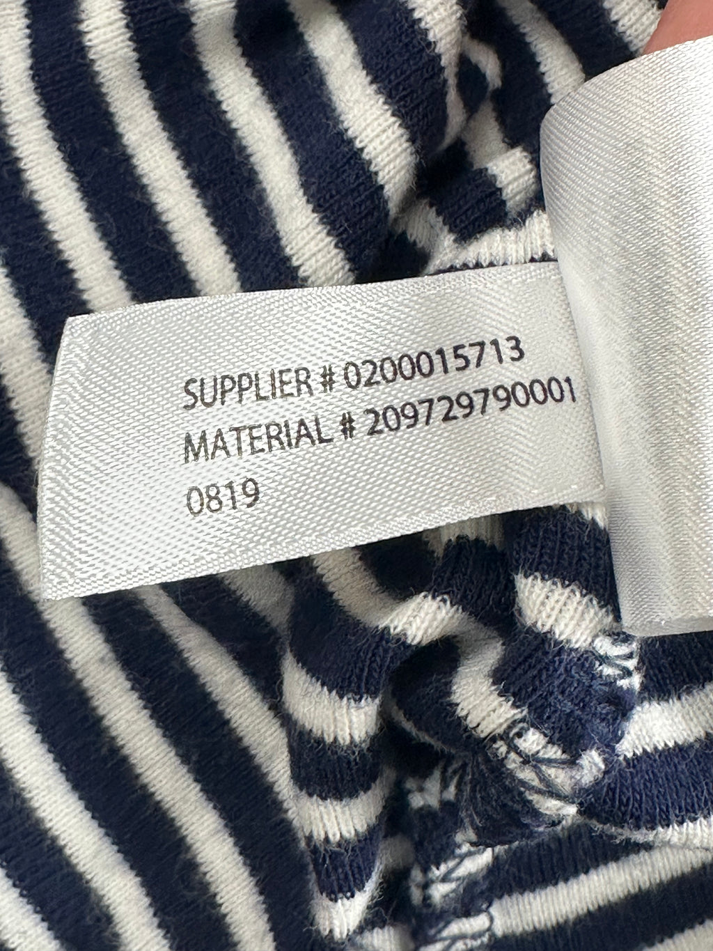 Lauren Ralph Lauren Women’s L Navy Stripe Top Suede Elbow Patch Shoulder Zip