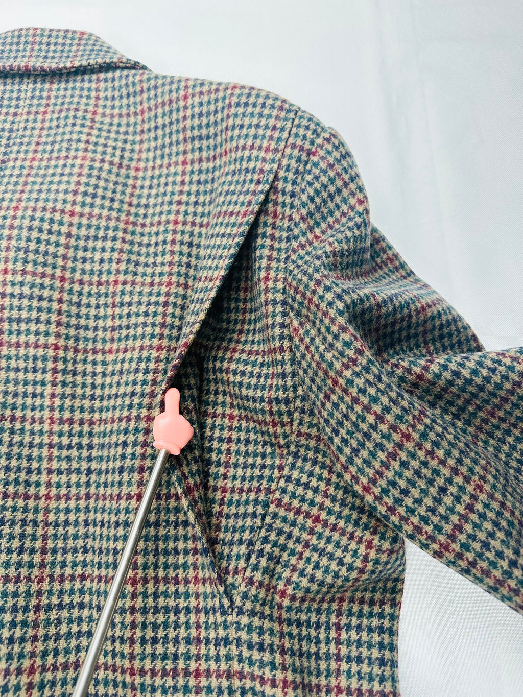 Vintage Worthington Wool Houndstooth Plaid Jacket Women’s 14 Equestrian Crest