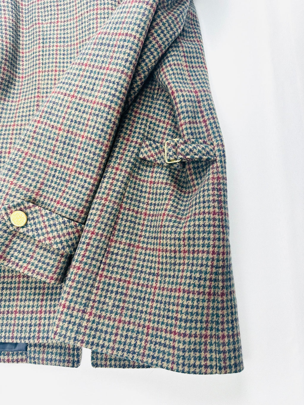 Vintage Worthington Wool Houndstooth Plaid Jacket Women’s 14 Equestrian Crest