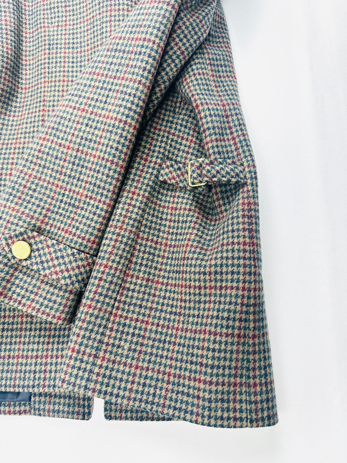 Vintage Worthington Wool Houndstooth Plaid Jacket Women’s 14 Equestrian Crest