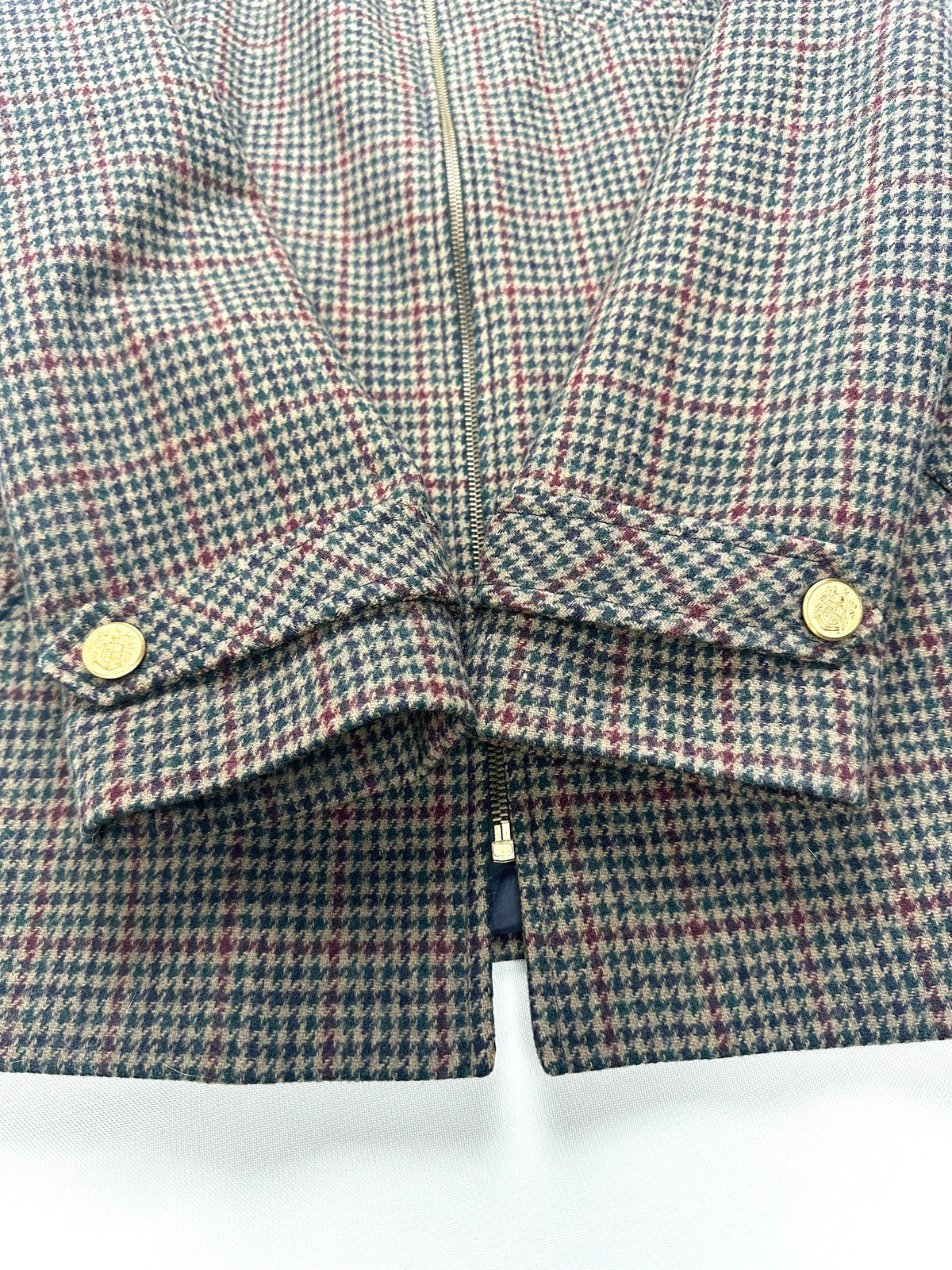 Vintage Worthington Wool Houndstooth Plaid Jacket Women’s 14 Equestrian Crest