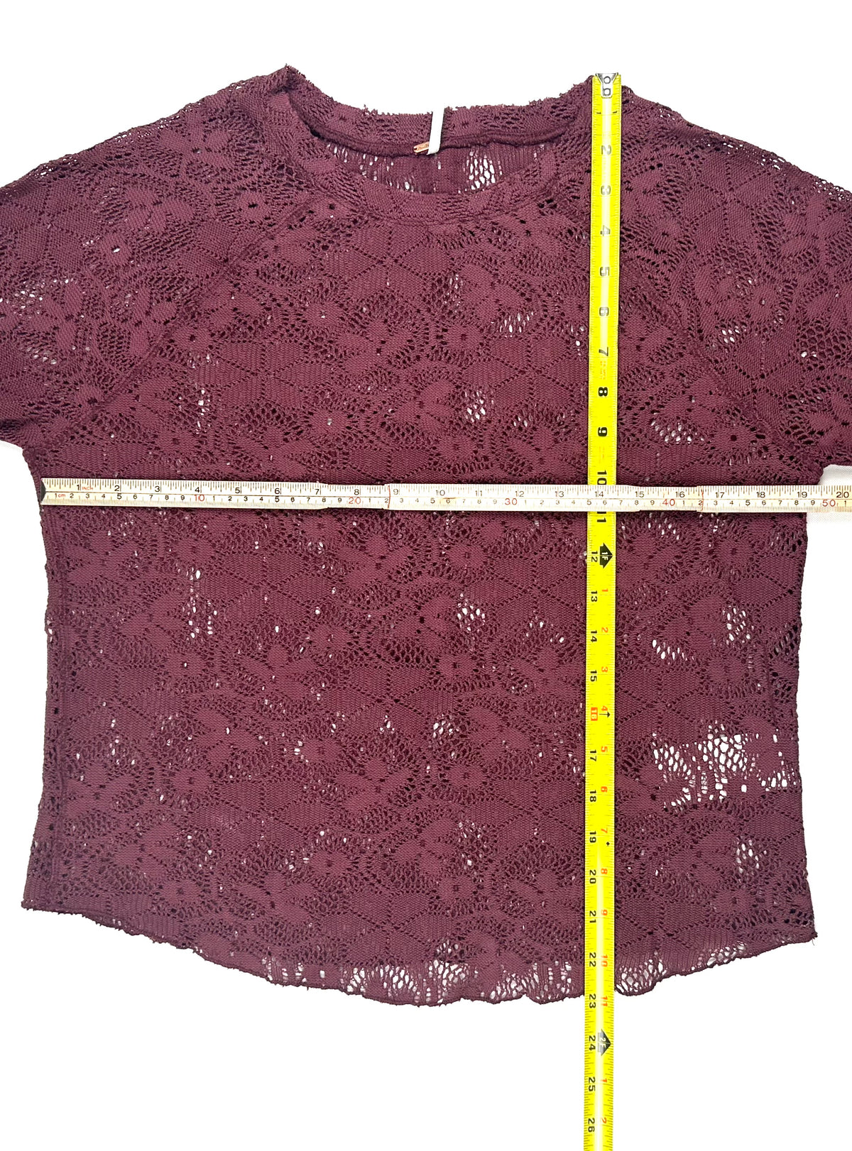 Free People In The Meadow Lace Top Large Port Royale Purple Long Sleeve NWT