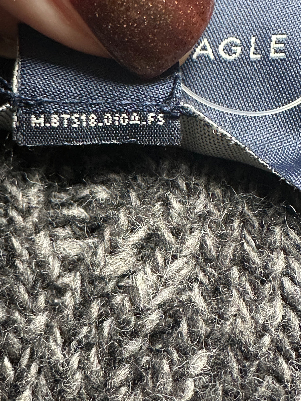 American Eagle Men’s Large Gray Marled Cable Knit Shawl Collar Sweater NWT
