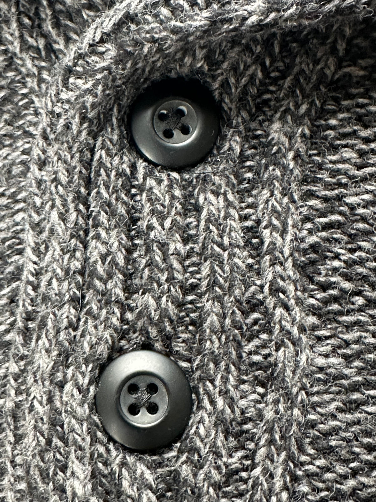 American Eagle Men’s Large Gray Marled Cable Knit Shawl Collar Sweater NWT