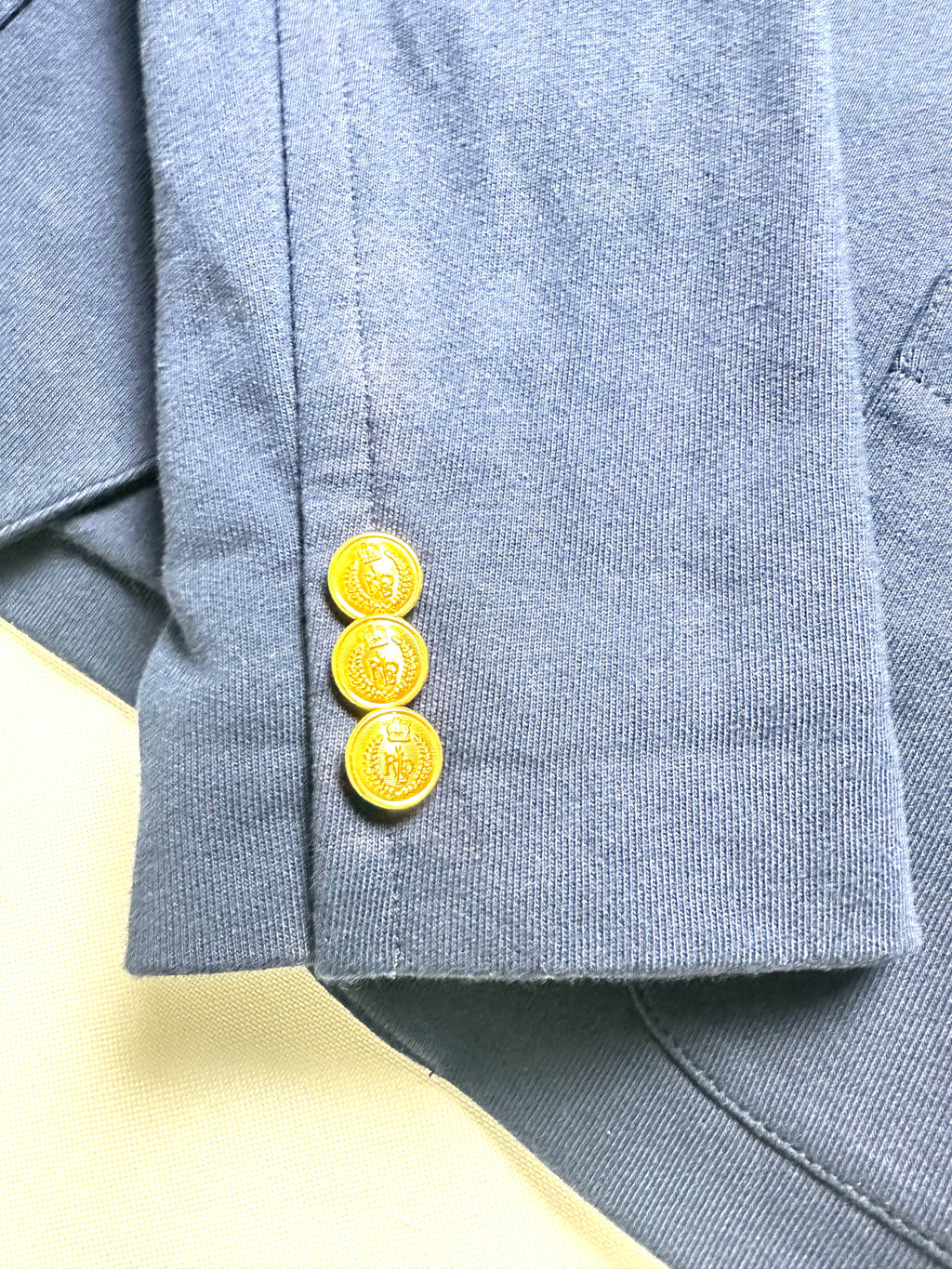 Ralph Lauren Sport Navy Crest Blazer Women’s 14 Gold Buttons Cotton Preppy