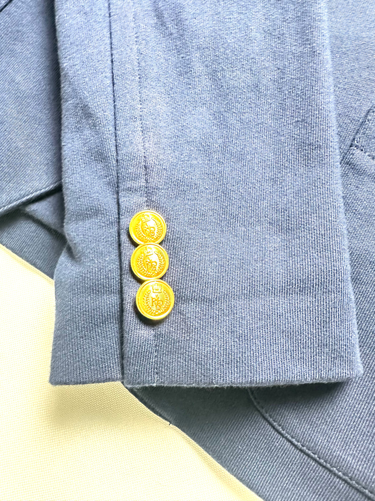 Ralph Lauren Sport Navy Crest Blazer Women’s 14 Gold Buttons Cotton Preppy