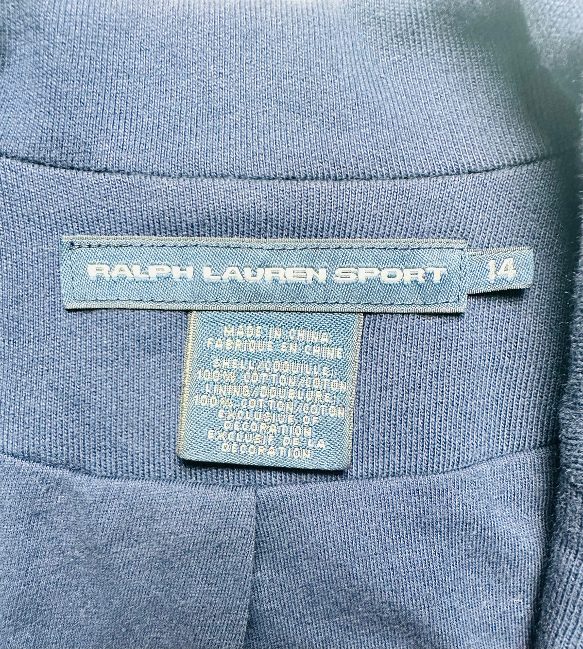 Ralph Lauren Sport Navy Crest Blazer Women’s 14 Gold Buttons Cotton Preppy