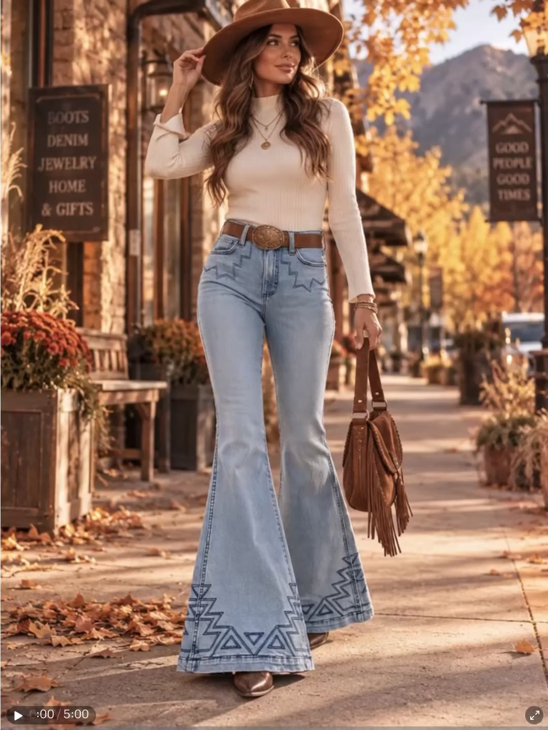 Wrangler Retro Premium Women’s 27x36 High Rise Embellished Trumpet Flare Jeans